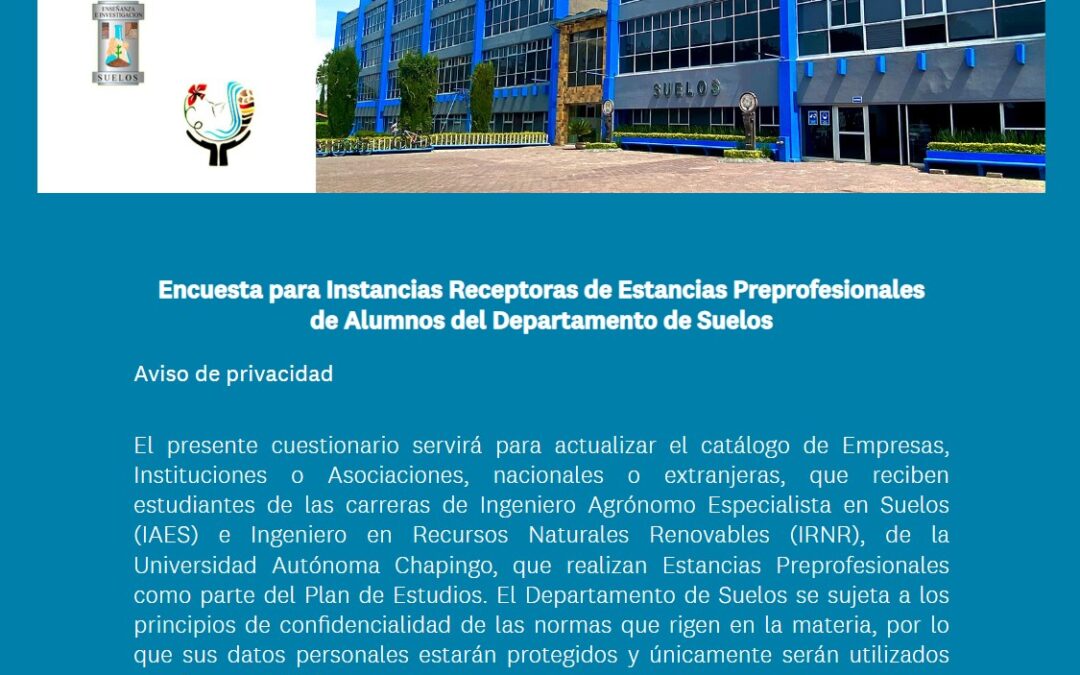 Encuesta para Instancias Receptoras de Estancias Preprofesionales de Alumnos del Departamento de Suelos